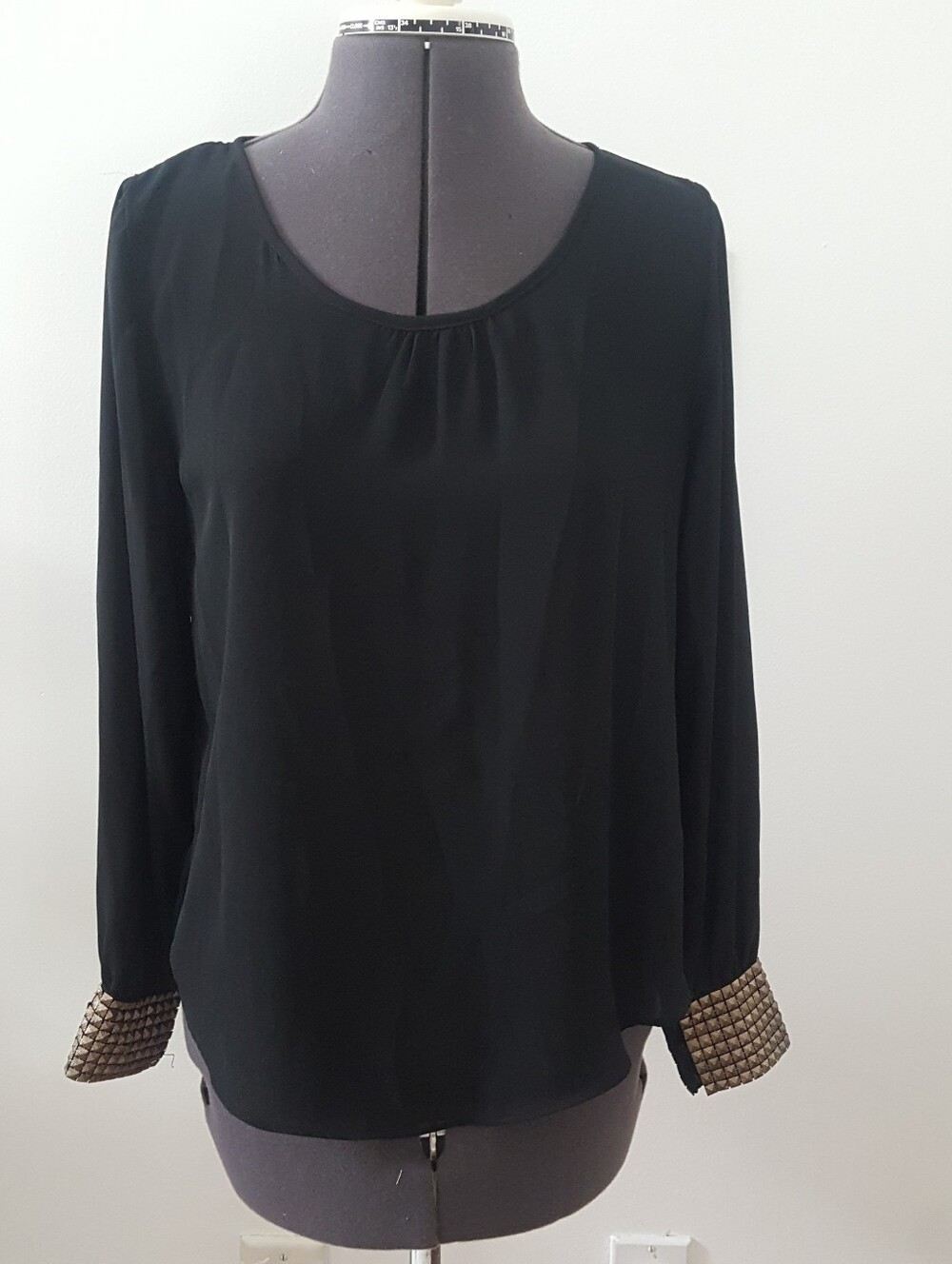 BCX Black Top with Gold Studded Embellishment